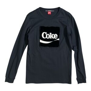 Joyrich X Coca-Cola Black Fuzzy Logo Long Sleeve Tee Medium